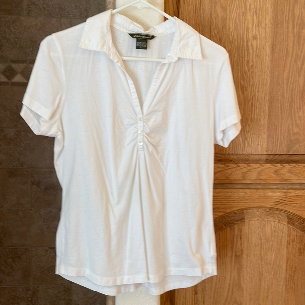 Eddie Bauer’s size large white 100% Pima cotton